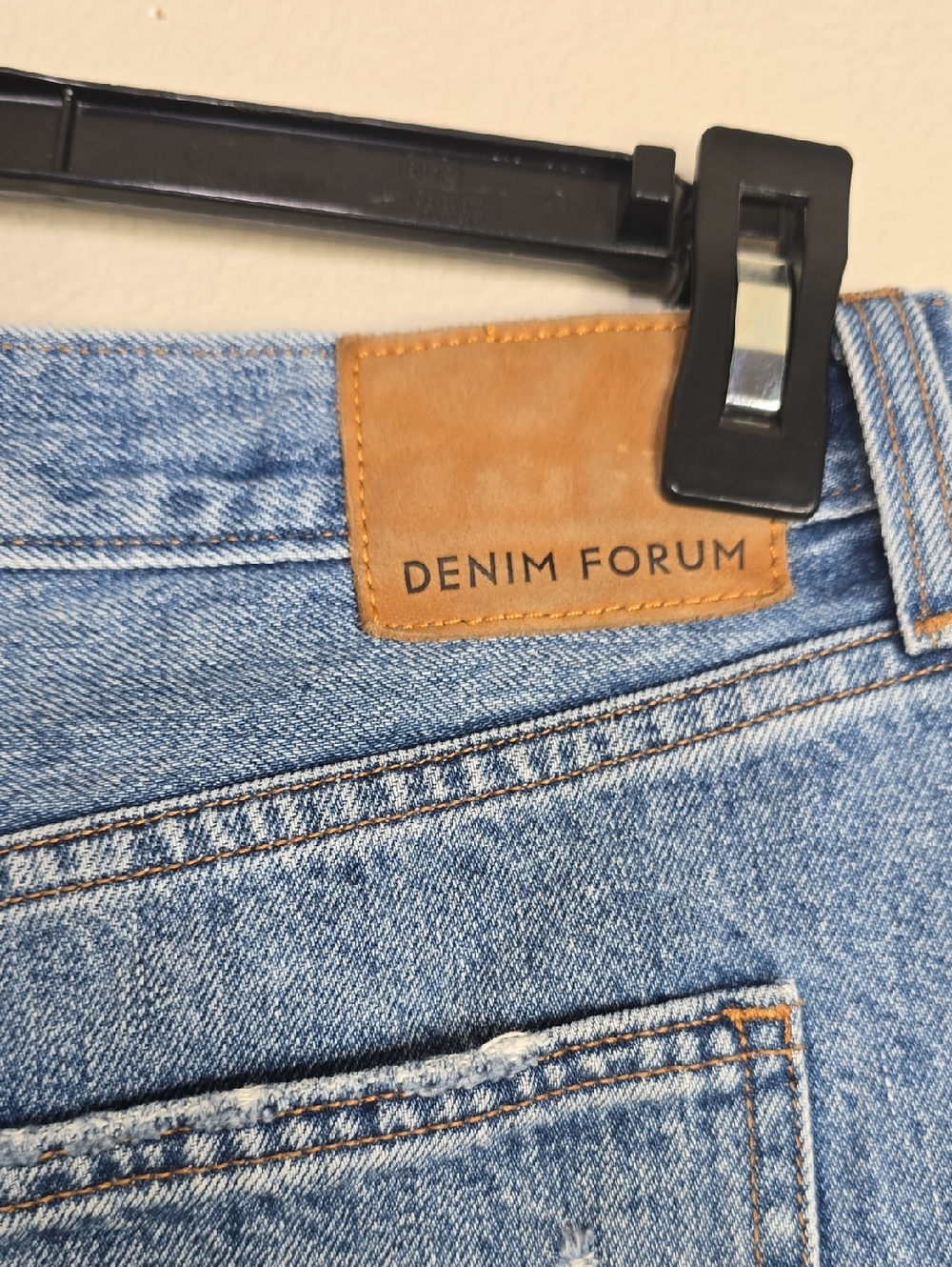 Denim Forum Light Blue Distressed Cutoff Jean Shorts The Ex Boyfriends Shorts - Picture 6 of 8
